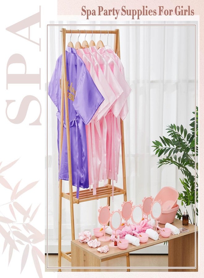 JenPen 6 Set Spa Party Favors Robes and Accessories Kit Supplies for Spa Sleepover Slumber Party Wedding Birthday(Pink,Light Purple,Size 12) - Image 5